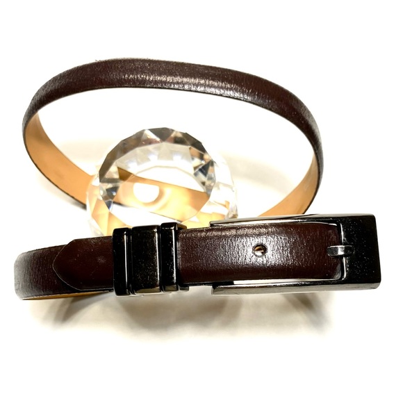 Genuine Leather Dark  Brown Classic BELT - Picture 2 of 10